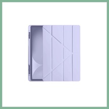 Bşkvirgo iPad Pro 11 2024 Kılıf Kalemlikli Hugo Tablet Kılıfı - Lila Bsk2026