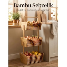 Bambu Sebzelik, Bambu Raflı Organizer 32 X 28 Tek Renk