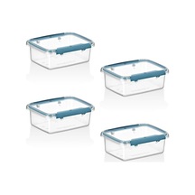 4'lü Set Press - Lock Saklama Kabı 360 Ml Mavi Çok Renkli