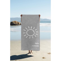Dijital Baskı Plaj Deniz Havlusu Hello Sunshine Desenli Peştamal Hvl0002 Renkli