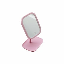 Ledli Usb Şarjlı Makyaj Aynası 18.5x14.7cm 360 Derece Renkli Plsatik Takılık Sepetli 13.5x18cm Ayak 17.5cm 4801 Diğer