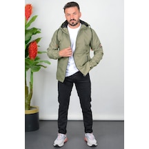 Erkek Slim Fit Düz Renk Yağmurluk Edw005-yeşil