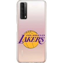 Huawei P Smart 2021 Uyumlu Kapak La Lakers Tasarımlı Şeffaf Silikon Kılıf Şeffaf
