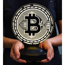 Bitcoin Led Masa Lambası, Bitcoin Hediye, Bitcoin Para Şeklinde Lamba, Kripto Dekoratif Aydınlatma