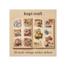 Vintage 20 Sayfa Şeffaf Sticker Defteri Flowerbank Ajanda - Scrapbook - Journal - Planner - 926990702 Diğer