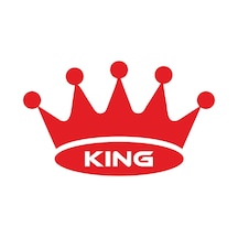 King Yazılı Kral Tacı Oto Sticker Kırmızı 21 13 Cm