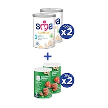 Sma Comfort 3 Devam Sütü 400 G 2 Adet + Gerber Organıc Buğday ve Yulaflı Atıştırmalık 35 G 2 Adet