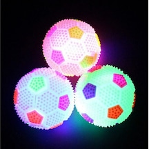 3 Pcs Flashıng Light Up Ball 3 Adet Sesli Led Işıklı Mini Futbol Topu Yoyo Işıklı Stres Oyuncağı Renkli