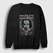 Presmono Unisex Ny Marilyn Manson Sweatshirt Siyah