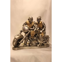 Motorlu İhtiyar Delikanlı Sevgili Çift Gümüş