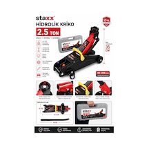 Staxx St2525 2.5 Ton Hidrolik Kriko Arabalı Oto Servis Garaj Krikosu 8-31cm Çantalı Çelik Gövde
