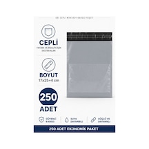 Gri Cepli Mini Boy Kargo Poşeti 17x25+4 Cm 250 Adet