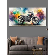 Kanvas Tablo Renkli Sanatsal Motosiklet