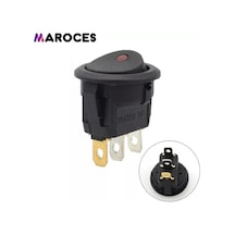 Ic-132 Yuvarlak Nokta Işıklı Kırmızı Anahtar On-Off 3P 12V 1 Adet
