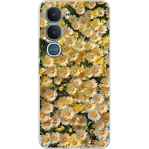 Vivo Y31 5g Uyumlu Papatya Bahçesi Sulu Boya Baskılı Silikon Kılıf Renkli