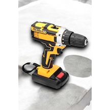 Çift - 450 - Batlı Metal Dişli Darbeli Şarjlı Matkap Seti 24w Güç Ve 24 - Glblseme - Parça Aksesuar