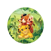 Yenilebilir Yuvarlak Pasta Resim Baskısı 20 Cm Şekerli Kağıt Aslan Temalı 32