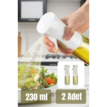 Vienev 2li Airfryer Sprey Yağdanlık Cam Şişe - Izgara Fritöz Salata Yağ Püskürtücü Beyaz