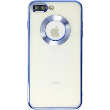 Apple Uyumlu iPhone 8 Plus Yanları Renkli Lens Korumalı Logo Gösteren Şeffaf Luxury Kılıf - Yeşil