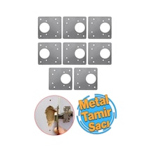 Gkd Dolap Kapak Taş Menteşe Tamir Sacı Nobel Pratik Onarım Kiti Yuva Saçı Tablası 8x8.5 Cm 10 Adet Gümüş