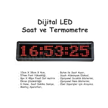 Dijital Led Saat Dotmatrix 10Cm X 38Cm Çok Renkli
