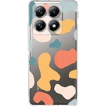 Xiaomi Mi 14t Pro İle Uyumlu Grunge Baskılı Kamera Korumalı Şeffaf Kılıf Şeffaf