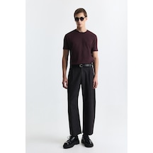 Antioch Barrel Fit Ekose Pantolon Bordo