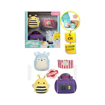 Micromallows Squishmallows Mini Yumuşak Peluş Oyuncak 2 Figür + 2 Aksesuar Figür Seti - 6 Cm - Mod-1 Çok Renkli