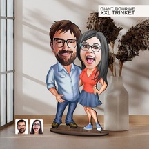 Bk Gift Kişiye Özel Sevgililer Karikatürlü Büyük Boy Ahşap Biblo-105, Arkadaşa Hediye , Sevgiliye Hediye, Kişiye Özel Biblolar Kobitmeyen137604 Bk Gif