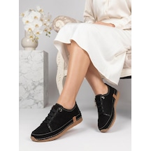 Nesilshoes Nesil Shoes Spil Rc2 Siyah Nubuk Hakiki Deri Kadın Ayakkabı
