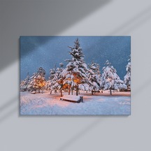 Karın Büyüsü: Karla Kaplı Ağaçlar Kanvas Tabo - 35 X 50