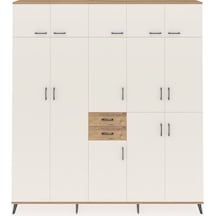 Arges Dolap 10 Raflı 2 Çekmeceli 3 Askılı 220x30x243 Çam-aytaşı/çam Aytası/atlas Çam