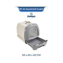 Zampa Plus 80' Kapalı Kedi Tuvaleti Zıt-2723 Alt Hazneli Pratik Ve Hijyenik Çözüm