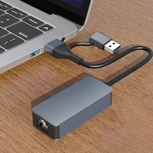 Cr14 Type-c/usb 3.0'dan 2500mbps Rj45 Ethernet Adaptör Mac Windows Uyumlu Alüminyum Kasa 2.5gbps