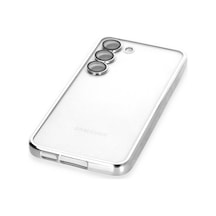 Galaxy  Uyumlu- S23 Kılıf Razer Lensli Silikon - Gümüş Çok Renkli