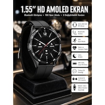 Mey İthalat Amoled Ekran 3 Kordonlu Akıllı Saat 5.0 Bluetooth Bağlantılı Android Ve İos Uyumlu