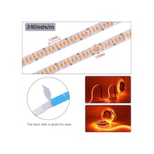 5metre 240 Led/m Şerit Led Kırmızı Hortum Kendinden Yapışkanlı Güçlü Yüksek Performans Smd2835 12v Dc Ip20