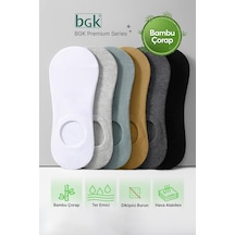 Bgk Unisex 6 Çift Bambu Yazlık Görünmez Çorap Dikişsiz Renkli