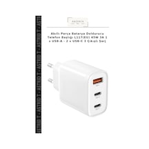 Akıllı Parça Batarya Doldurucu Telefon Başlığı L117 Eu 45w 3a 1 X Usb-a - 2 X Usb-c 3 Çıkışlı Şarj