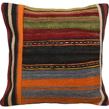 Zehra Abla Halı Yeni El Dokuma Patchwork Kırkyama Dekoratif Kilim Kırlent Yastık Kılıfı 6811 Çok Renkli