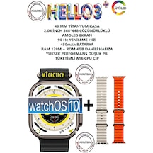Hello Watch 3+ Plus Watch 9 Ultra + 3 Kordon Akllı   Saat (İthalatçı Garantili)