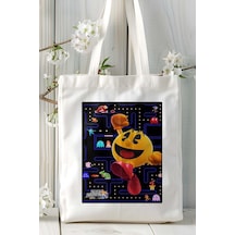 Art Hediye Pacman Oyun Baskılı Omuz Çanta Kişiye Özel Model 5 Çok Renkli