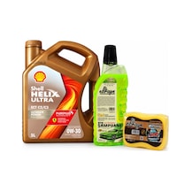 Shell Helix Ultra Ect C2 C3 0w-30 Motor Yağı 5 Litre + Oto Şampuan 1000 ML + Yıkama Süngeri