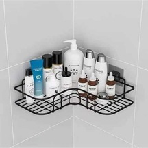Tongxida Şampuan Köşe Depolama Rafları Banyo Duvara Monte Siyah Tutucu Siyah