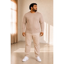 Sngl Tekstil Erkek Büyük Beden Oversize Uzun Kollu T-shirt 3xl 4xl 5xl 6xl 7xl 8xl 9xl Gri