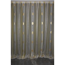 Organze 1850 Krem Renk 5 3 Hazır Dikilmiş Pileli Fon Perde 300 260 Cm Krem