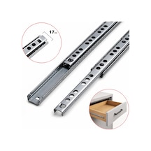 Aletçantam 17mm Teleskopik İnce Çekmece Rayı - 40cm (2 parça set) Gri