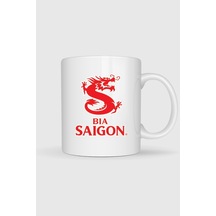 Ho Chi Minh Bia Saigon Tasarımlı Kupa Bardak Beyaz