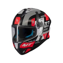 Mt Helmets Targo S Sergio Garcia B5 Kapalı Kask Gri - Beyaz - Kırmızı