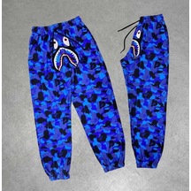 Modavra Unisex Pubg Bape X Shark Eşofman Altı - Mavi 001